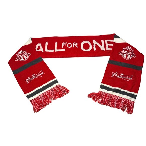 Toronto FC All For One Soccer Scarf Red Budweiser Edition - Picture 1 of 5